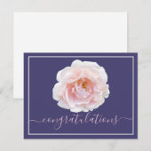 Moderne rosa Rose Botanical Chic Gratulation Postkarte (Vorne/Hinten)