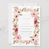 Moderne, rosa Rose Einladung (Vorderseite)