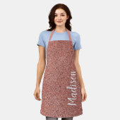 Moderne Rosa Rose Gold Glitzer Chic Personalisiert Schürze (Getragen)