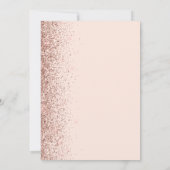 Moderne Rosa Rose Gold Glitzer Edge Wedding Einladung (Rückseite)