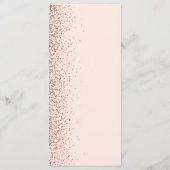 Moderne Rosa Rose Gold Glitzer Edge Wedding Menükarte (Rückseite)
