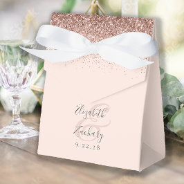 Moderne Rosa Rose Gold Glitzer Hochzeit Geschenkschachtel