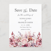 Moderne, rosa Rose Hochzeit retten Datum