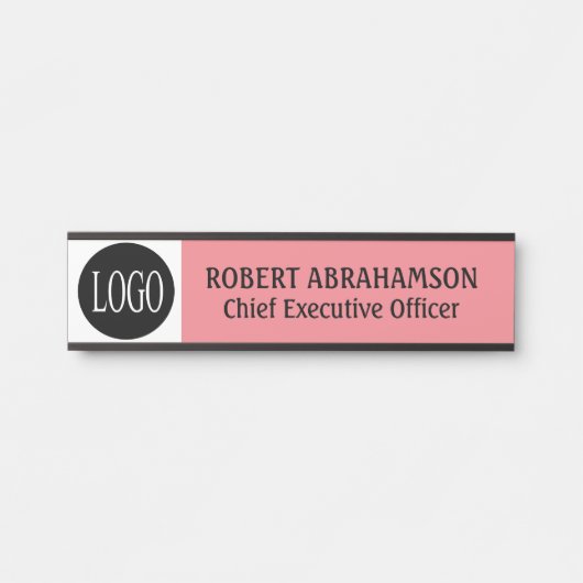 Moderne rosa Rose Ihr Logo Büro Türschilder Zeiche Türschild (Vorderseite )