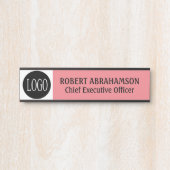 Moderne rosa Rose Ihr Logo Büro Türschilder Zeiche Türschild (Vorderseite )