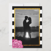 Moderne rosa Rose Imitate Gold Foil Engagement Par Einladung (Rückseite)