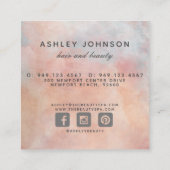 Moderne Rosa Rose & Peony Elegante Vielen Dank Quadratische Visitenkarte (Rückseite)