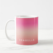 Moderne Rosa Rose Rosa Rosa Ombre Personalisiert Kaffeetasse (Links)