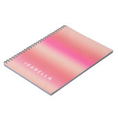 Moderne Rosa Rose Rosa Rosa Ombre Personalisiert Notizblock (Linke Seite)