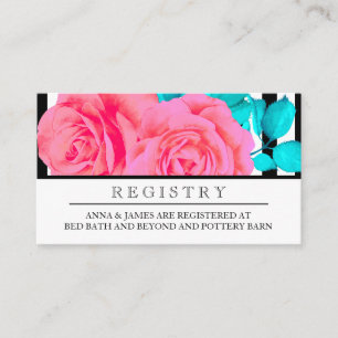 Moderne rosa Rose Wedding Registrierungskarte Begleitkarte