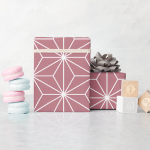 Moderne rosa Roségold japanisches geometrisches Mu Geschenkpapier