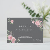 Moderne rosa Rosen Details Abschluss Begleitkarte (Stehend Vorderseite)