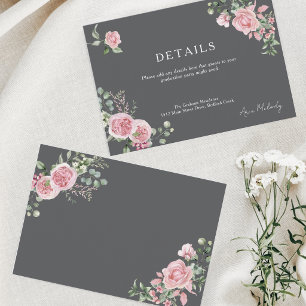 Moderne rosa Rosen Details Abschluss Begleitkarte