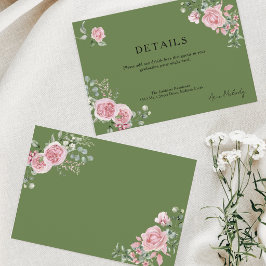 Moderne rosa Rosen Details Abschluss Begleitkarte
