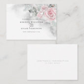 Moderne rosa Rosen Grau Wasserfarbe BarefootBride™ Visitenkarte (Vorne/Hinten)