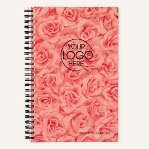 Moderne Rosa-Rosen-Logo Notizblock