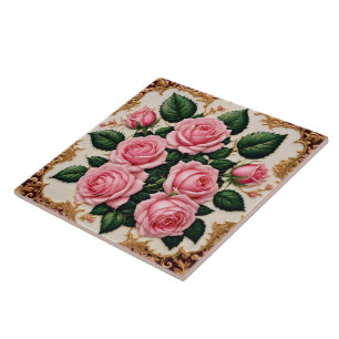 Moderne rosa Rosen schöne Kollektion Fliese