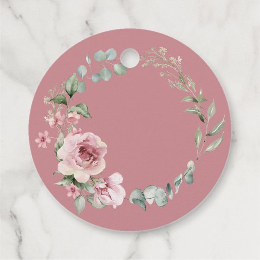 Moderne rosa Rosen Schrift Abitur Geschenkanhänger (Rückseite)