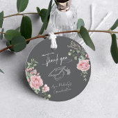 Moderne rosa Rosen Schrift Abitur Geschenkanhänger