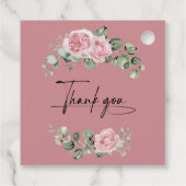 Moderne rosa Rosen Schrift Abitur Geschenkanhänger (Rückseite)