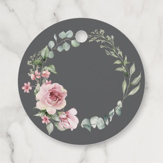 Moderne rosa Rosen Schrift Abitur Geschenkanhänger (Rückseite)