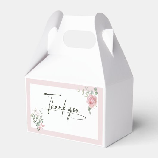 Moderne rosa Rosen Schrift Abschluss Geschenkschachtel (Rückseite)