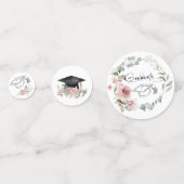 Moderne rosa Rosen Schrift Abschluss Konfetti (Vorderseiten)