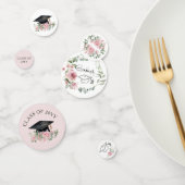 Moderne rosa Rosen Schrift Abschluss Konfetti (Gruppe)