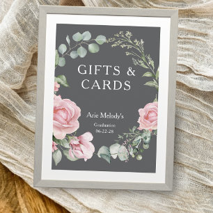 Moderne rosa Rosen Schrift Abschlussgeschenke & Ka