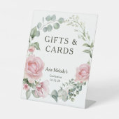 Moderne rosa Rosen Schrift Abschlussgeschenke & Ka Sockelschild (Vorderseite)