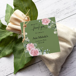 Moderne rosa Rosen Schrift Abschlusstyp Geschenkanhänger
