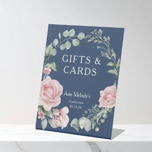 Moderne rosa Rosen Schriftzug Abschlussgeschenke & Sockelschild