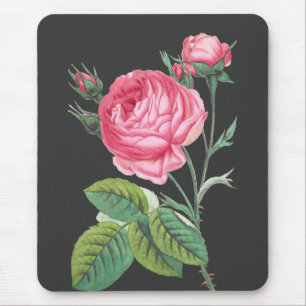Moderne rosa Rosenblüten Mousepad