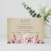 Moderne rosa Rosenhochzeit RSVP Karte (Stehend Vorderseite)