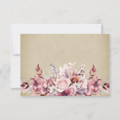 Moderne rosa Rosenhochzeit RSVP Karte (Rückseite)