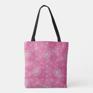 Moderne rosa rote ethnische Mandala-Blumen-Tasche Tasche