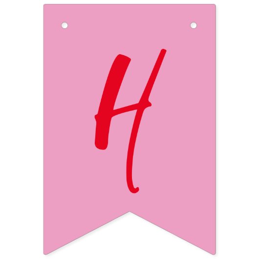 Moderne rosa Rote Happy Birthday Bunting Flag Wimpelkette (Zweite Fahne)