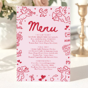 Moderne rosa rote Herzen Handgezeichnetes Valentin