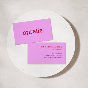 Moderne rosa rote minimalistische kreative Fachkra Visitenkarte