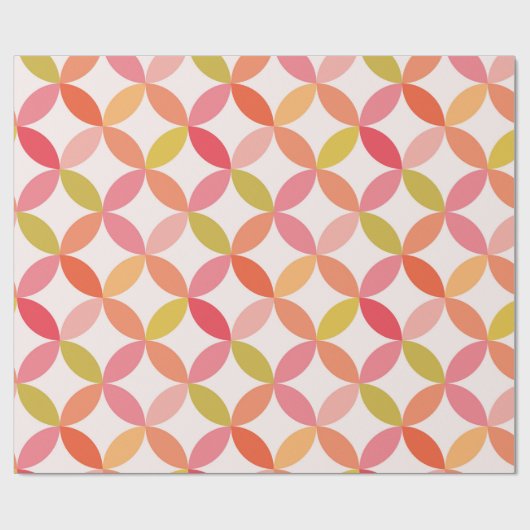 Moderne rosa rote Orangenkreise des Mitteljahrhund Geschenkpapier (Flach)