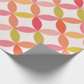 Moderne rosa rote Orangenkreise des Mitteljahrhund Geschenkpapier (Ecke)