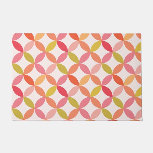 Moderne rosa rote Orangenzirkel des Mitteljahrhund Fußmatte (Vorderseite)