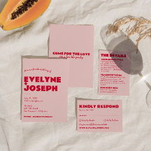 Moderne rosa rote Retro kühne Funky Einzigartige H