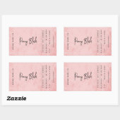 Moderne Rosa Rustikale Etikette Rechteckiger Aufkleber (Blatt)
