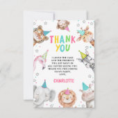 Moderne rosa Safari Party zum Geburtstag rufen Dankeskarte (Vorderseite)