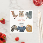 Moderne rosa Safari Tiere Kinderdusche Napkins Serviette (Beispiel)