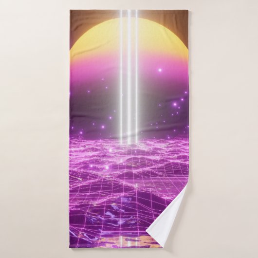 Moderne Rosa Scali Pop Kunstszene3 Badehandtuch (Badehandtuch)