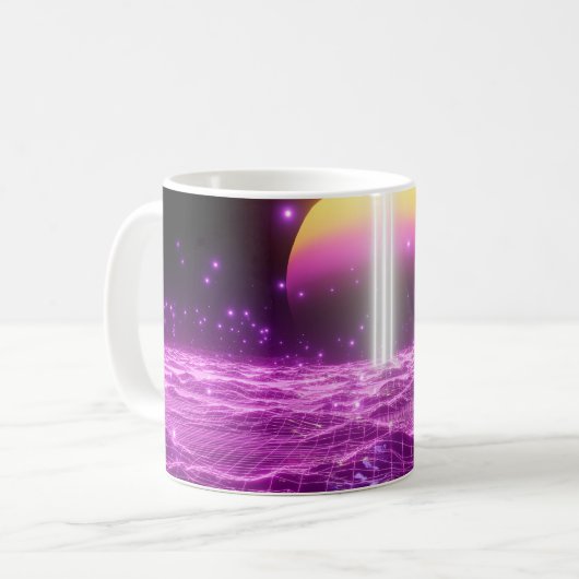 Moderne Rosa Scali Pop Kunstszene3 Kaffeetasse (Vorderseite Links)