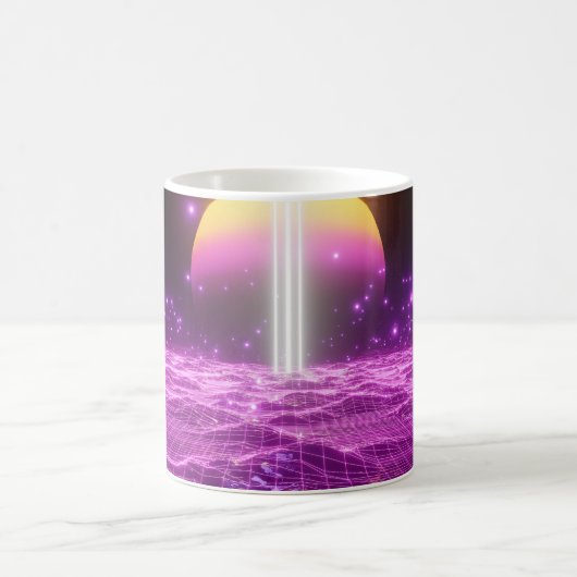 Moderne Rosa Scali Pop Kunstszene3 Kaffeetasse (Mittel)