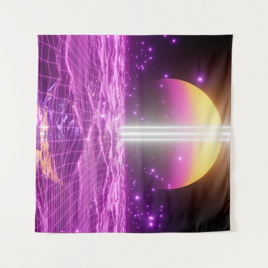 Moderne Rosa Scali Pop Kunstszene3 Wandteppich (Vorderseite (Horizontal))